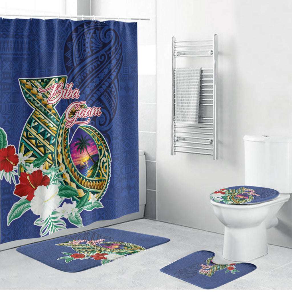 Guam Chamorro Bathroom Set Tribal Latte Stone and Seal Artwork Polynesian Patterns LT03 Bathroom Set (4 pcs) Multicolor - Polynesian Pride