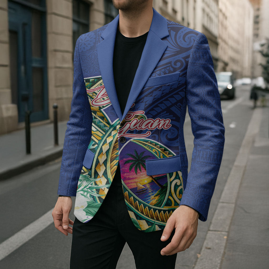 Guam Chamorro Blazer Tribal Latte Stone and Seal Artwork Polynesian Patterns LT03 - Polynesian Pride