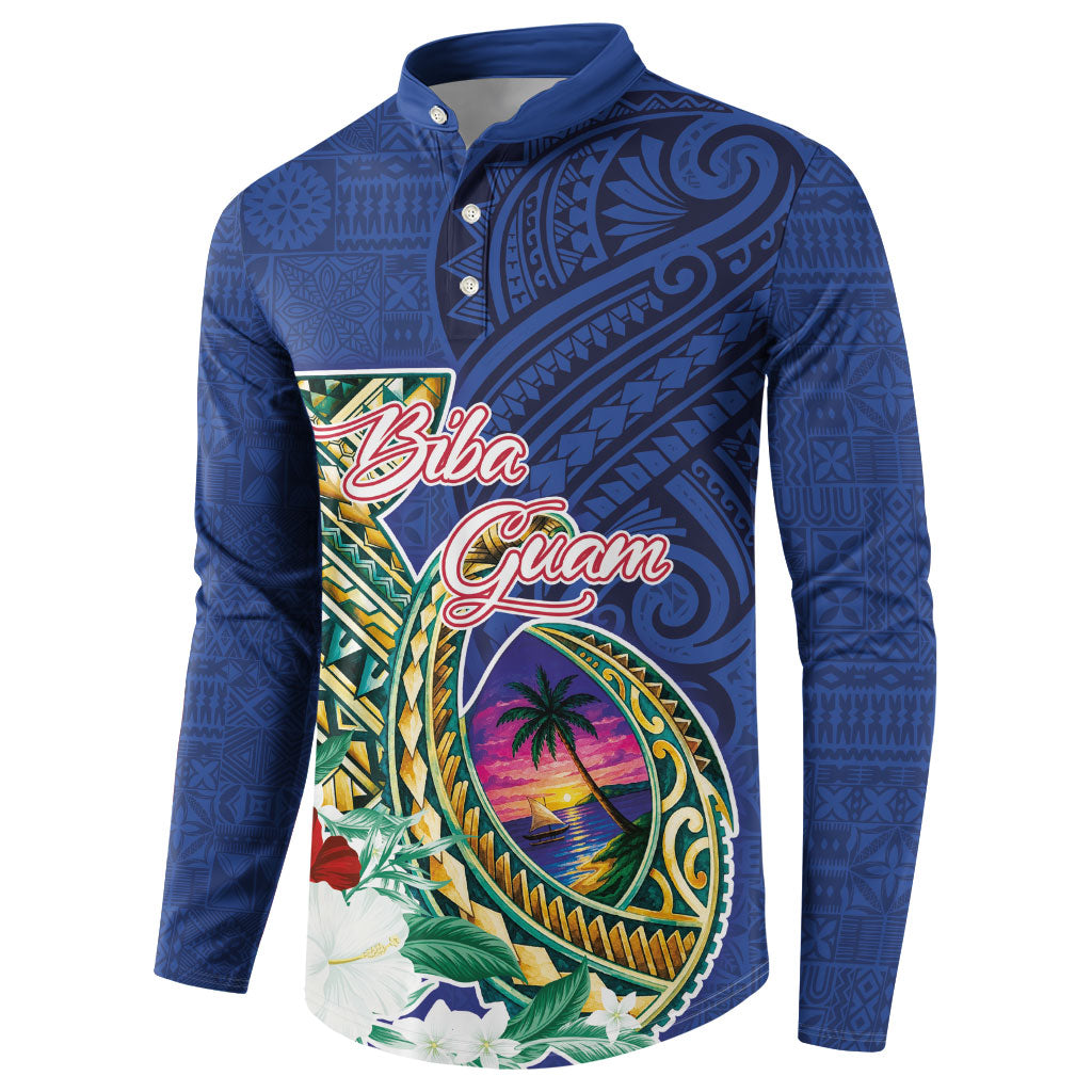 Guam Chamorro Button Sweatshirt Tribal Latte Stone and Seal Artwork Polynesian Patterns LT03 - Polynesian Pride