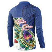 Guam Chamorro Button Sweatshirt Tribal Latte Stone and Seal Artwork Polynesian Patterns LT03 - Polynesian Pride