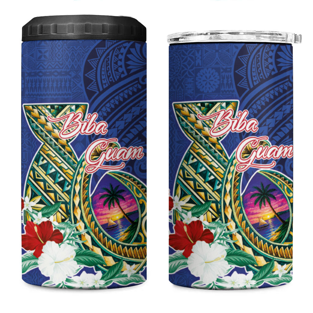 Guam Chamorro 4 in 1 Can Cooler Tumbler Tribal Latte Stone and Seal Artwork Polynesian Patterns LT03 One Size: 16 oz Multicolor - Polynesian Pride