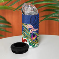 Guam Chamorro 4 in 1 Can Cooler Tumbler Tribal Latte Stone and Seal Artwork Polynesian Patterns LT03 - Polynesian Pride
