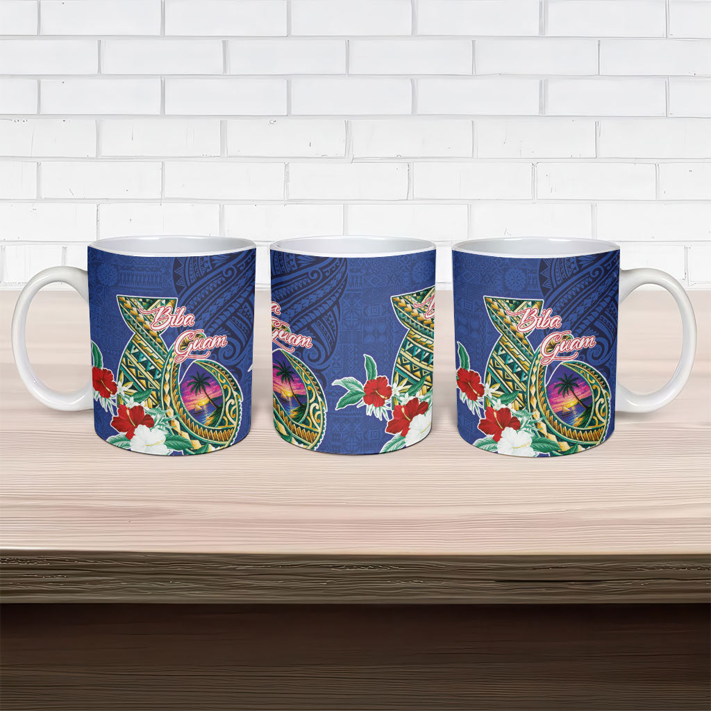 Guam Chamorro Ceramic Mug Tribal Latte Stone and Seal Artwork Polynesian Patterns LT03 - Polynesian Pride