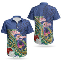 Guam Chamorro Couples Matching Mermaid Dress and Hawaiian Shirt Tribal Latte Stone and Seal Artwork Polynesian Patterns LT03 - Polynesian Pride