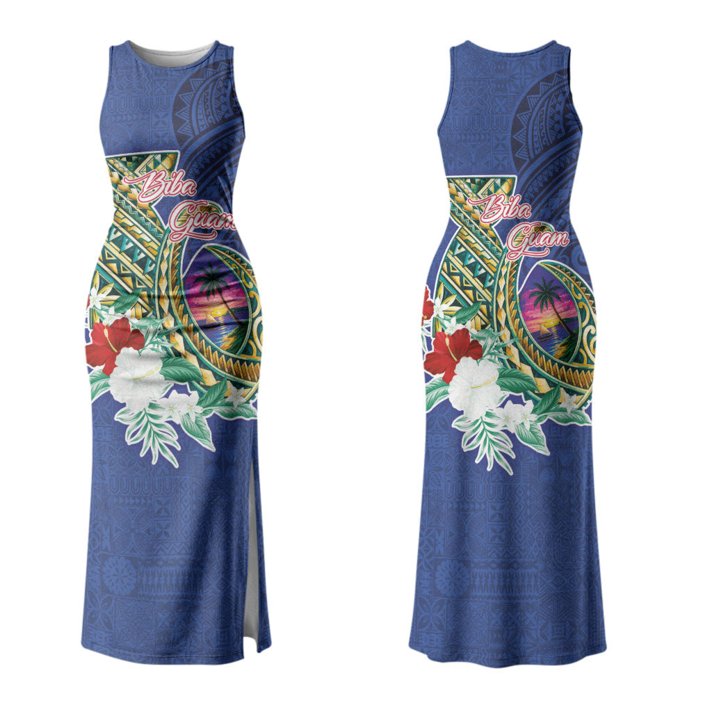 Guam Chamorro Couples Matching Tank Maxi Dress and Hawaiian Shirt Tribal Latte Stone and Seal Artwork Polynesian Patterns LT03 - Polynesian Pride