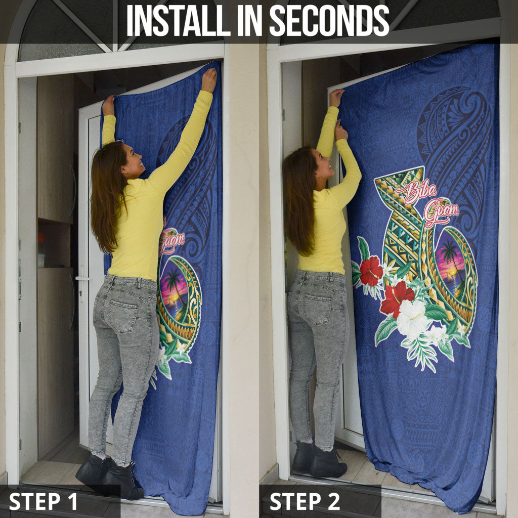 Guam Chamorro Door Cover Tribal Latte Stone and Seal Artwork Polynesian Patterns LT03 - Polynesian Pride