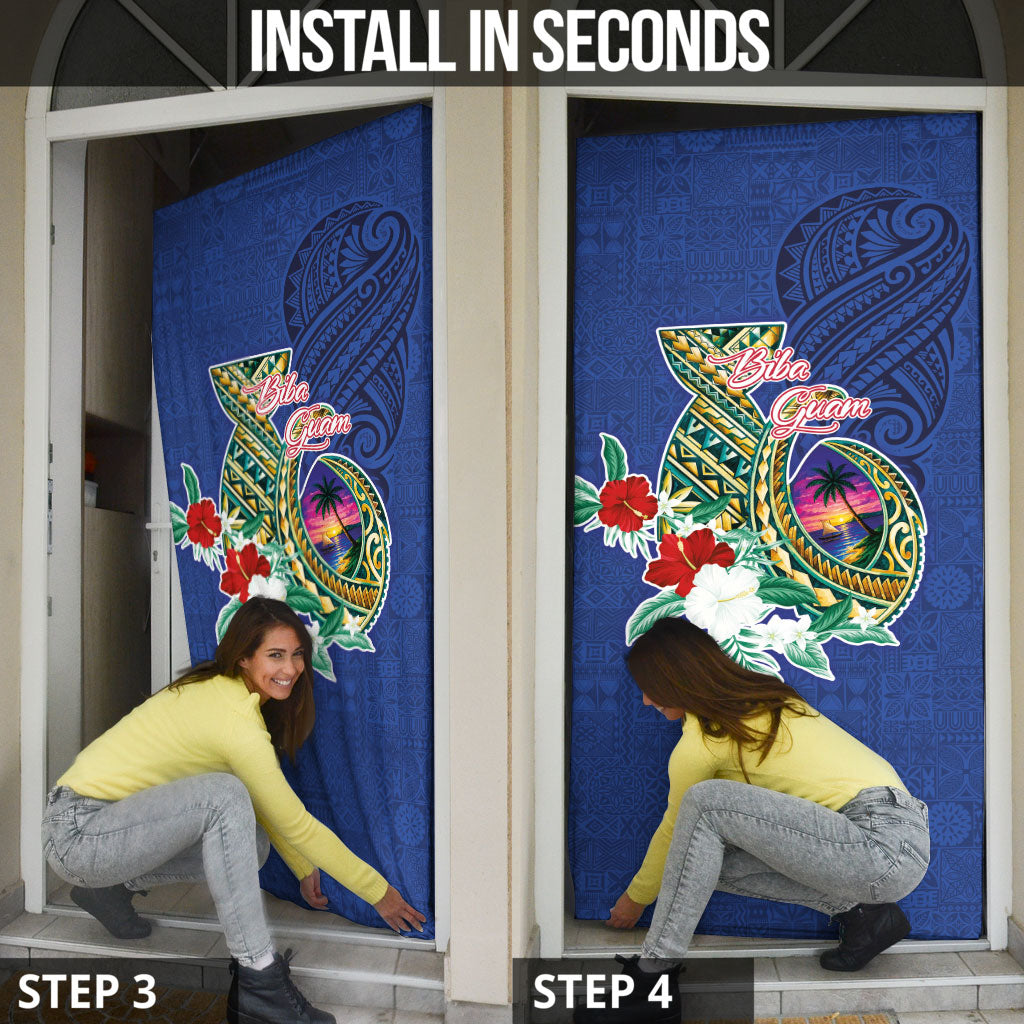 Guam Chamorro Door Cover Tribal Latte Stone and Seal Artwork Polynesian Patterns LT03 - Polynesian Pride
