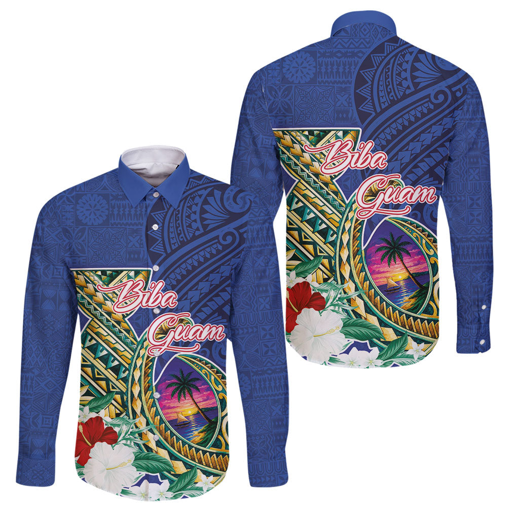 Guam Chamorro Family Matching Tank Maxi Dress and Hawaiian Shirt Tribal Latte Stone and Seal Artwork Polynesian Patterns LT03 Dad's Shirt - Long Sleeve Multicolor - Polynesian Pride