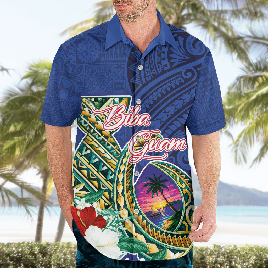 Guam Chamorro Hawaiian Shirt Tribal Latte Stone and Seal Artwork Polynesian Patterns LT03 - Polynesian Pride