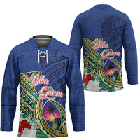 Guam Chamorro Hockey Jersey Tribal Latte Stone and Seal Artwork Polynesian Patterns LT03 - Polynesian Pride