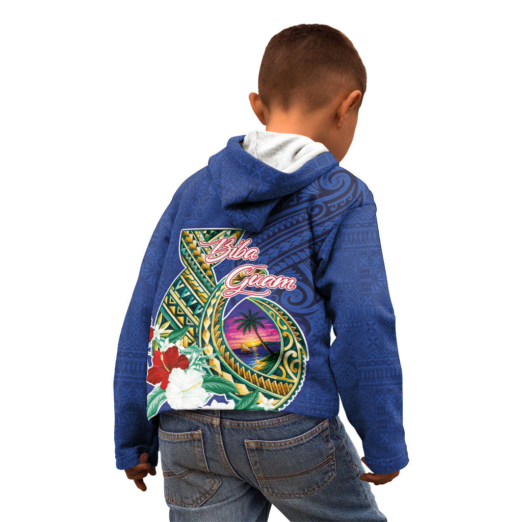 Guam Chamorro Kid Hoodie Tribal Latte Stone and Seal Artwork Polynesian Patterns LT03 - Polynesian Pride