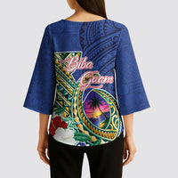 Guam Chamorro Kimono Sleeve Blouse Tribal Latte Stone and Seal Artwork Polynesian Patterns LT03 - Polynesian Pride