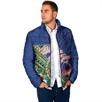 Guam Chamorro Padded Jacket Tribal Latte Stone and Seal Artwork Polynesian Patterns LT03 - Polynesian Pride