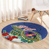 Guam Chamorro Round Carpet Tribal Latte Stone and Seal Artwork Polynesian Patterns LT03 - Polynesian Pride
