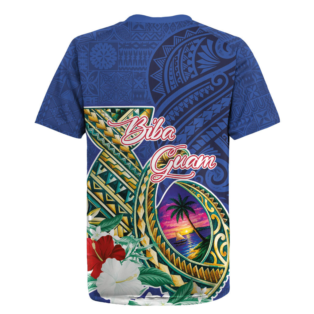 Guam Chamorro Rugby Jersey Tribal Latte Stone and Seal Artwork Polynesian Patterns LT03 - Polynesian Pride