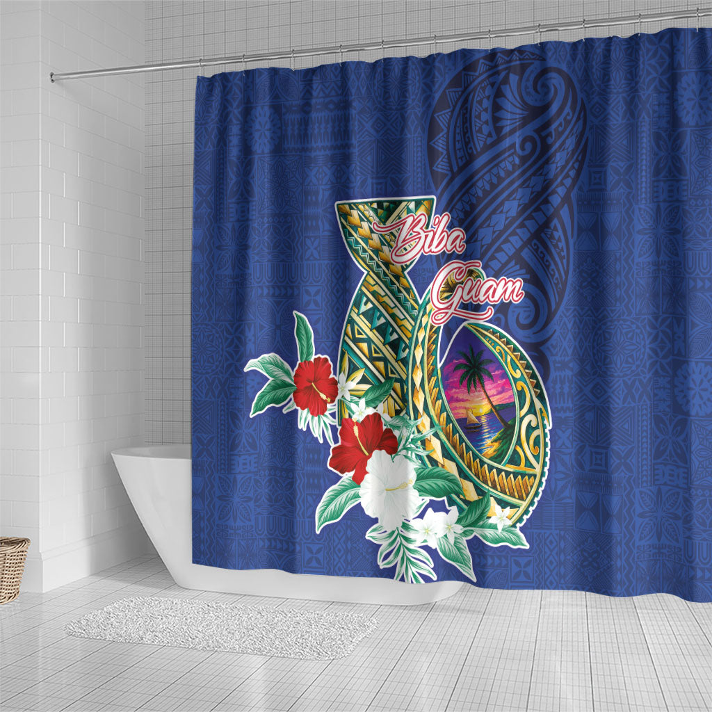 Guam Chamorro Shower Curtain Tribal Latte Stone and Seal Artwork Polynesian Patterns LT03 - Polynesian Pride