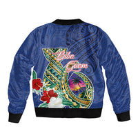 Guam Chamorro Sleeve Zip Bomber Jacket Tribal Latte Stone and Seal Artwork Polynesian Patterns LT03 - Polynesian Pride