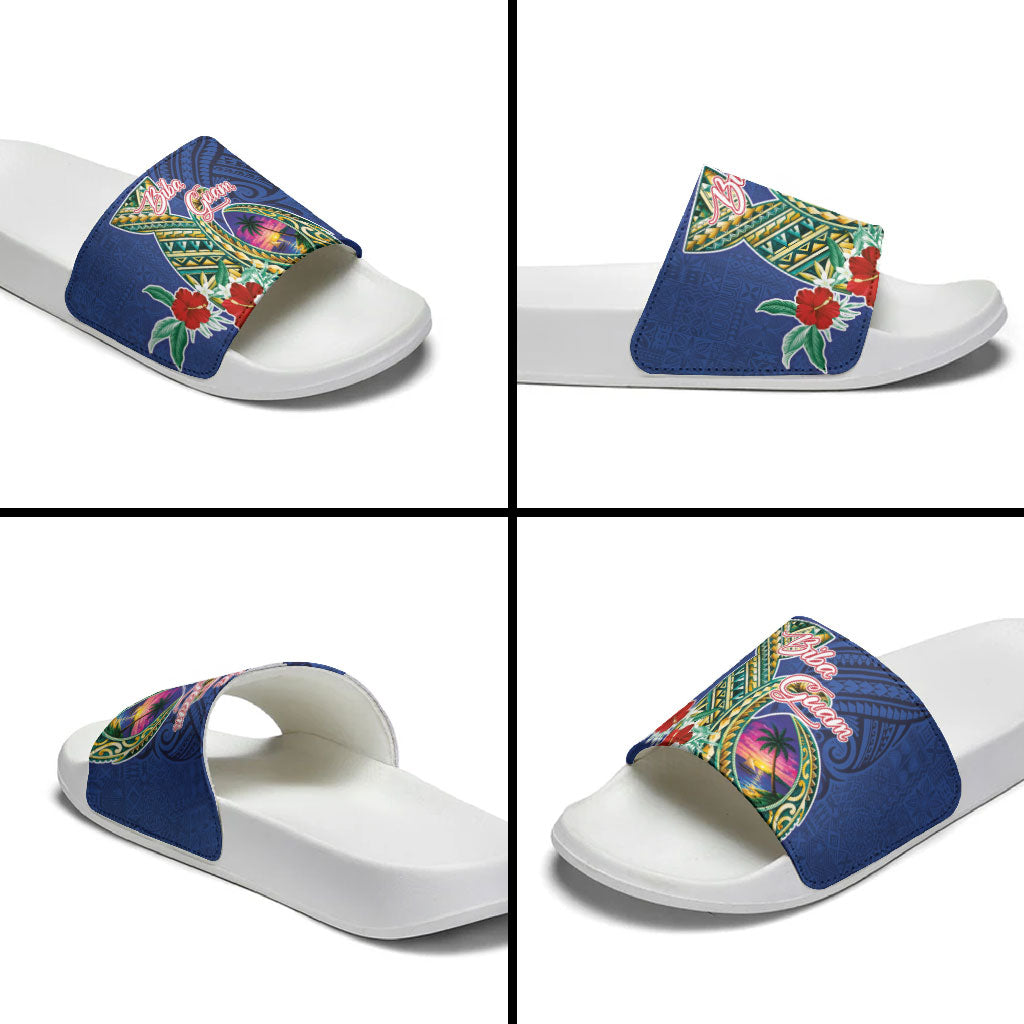 Guam Chamorro Slide Sandals Tribal Latte Stone and Seal Artwork Polynesian Patterns LT03 - Polynesian Pride