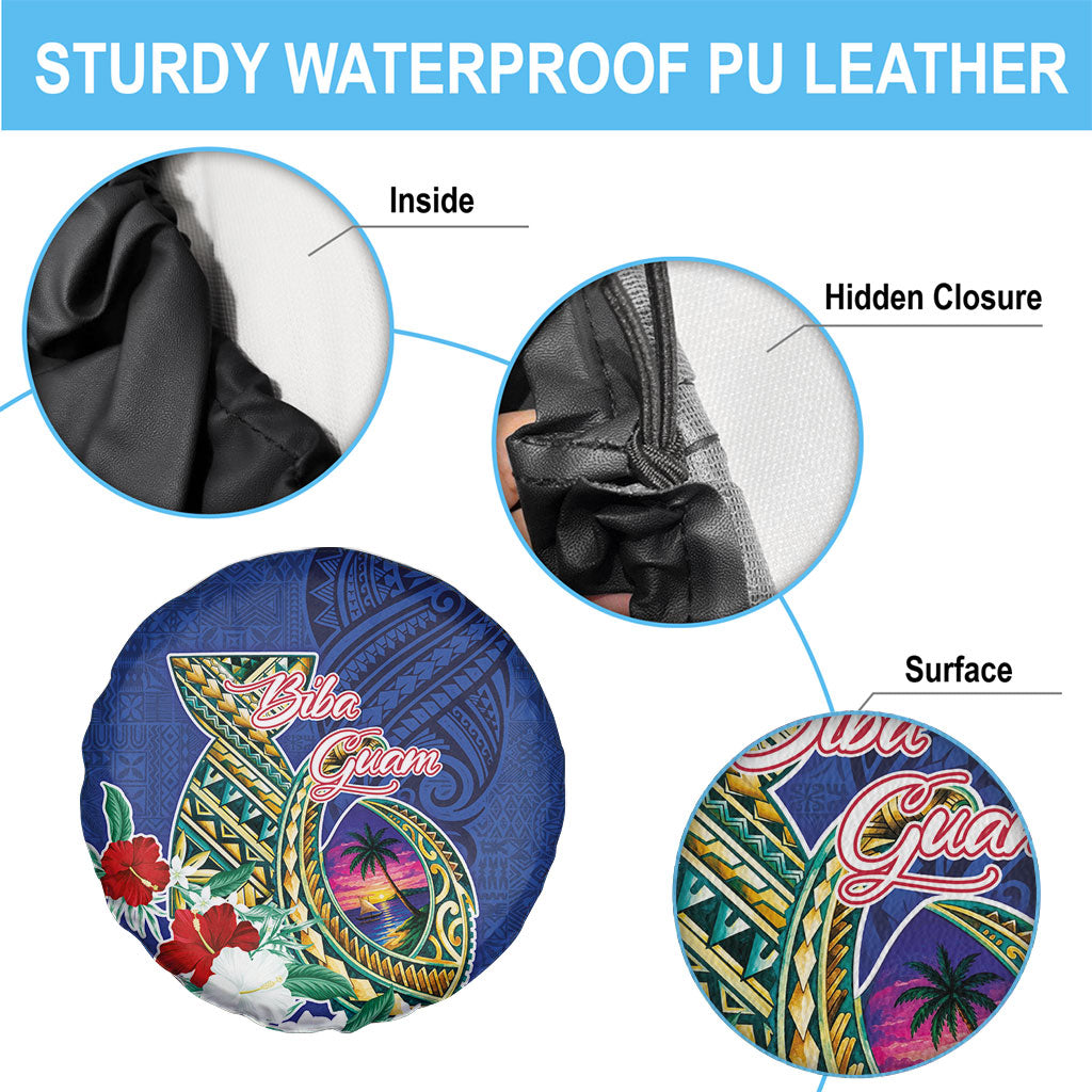 Guam Chamorro Spare Tire Cover Tribal Latte Stone and Seal Artwork Polynesian Patterns LT03 - Polynesian Pride