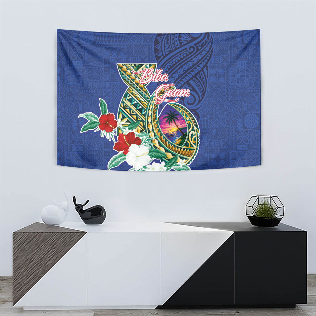 Guam Chamorro Tapestry Tribal Latte Stone and Seal Artwork Polynesian Patterns LT03 - Polynesian Pride