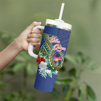 Guam Chamorro Tumbler With Handle Tribal Latte Stone and Seal Artwork Polynesian Patterns LT03 - Polynesian Pride