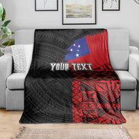 Personalised Samoa 685 Blanket Siapo Pattern and Samoa Flag Design