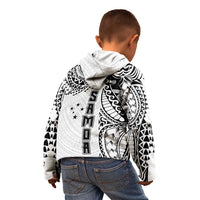 Samoa 685 Art Traditional Tattoo Pattern Kid Hoodie White Color