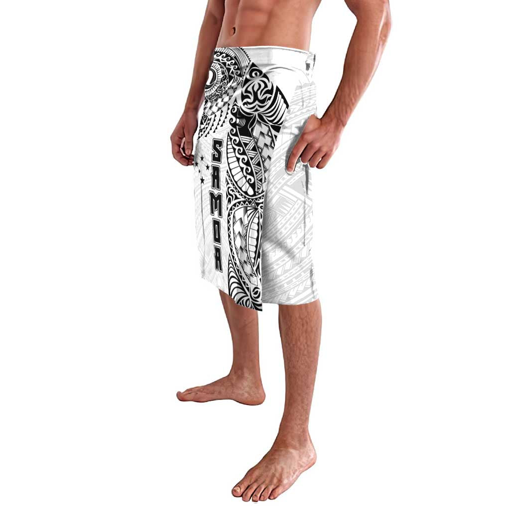 Samoa 685 Art Traditional Tattoo Pattern Lavalava White Color