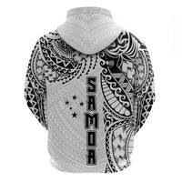 Samoa 685 Art Traditional Tattoo Pattern Zip Hoodie White Color