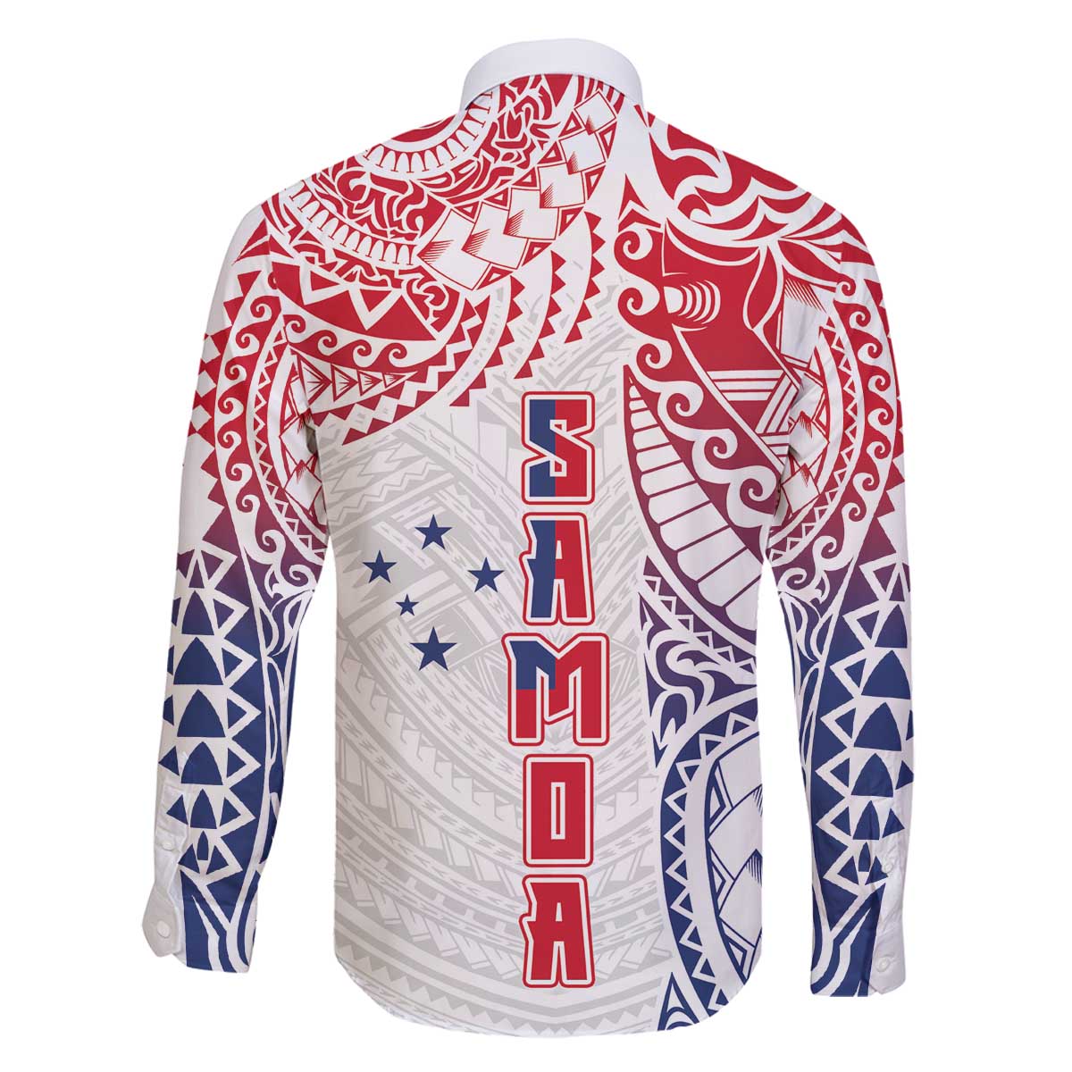 Samoa 685 Art Traditional Tattoo Pattern Family Matching Off The Shoulder Long Sleeve Dress and Hawaiian Shirt Gradient Color