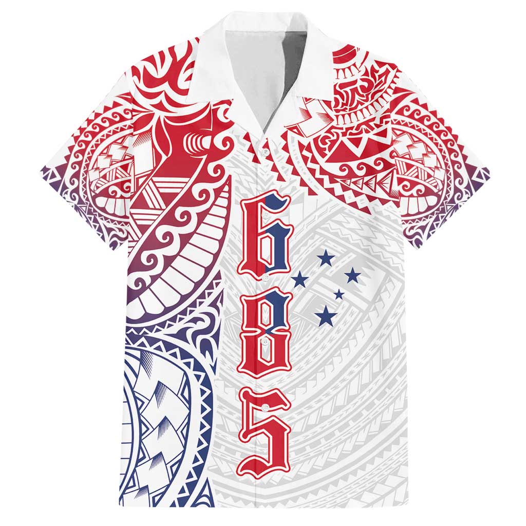 Samoa 685 Art Traditional Tattoo Pattern Family Matching Tank Maxi Dress and Hawaiian Shirt Gradient Color