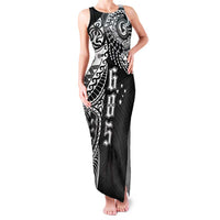 Samoa 685 Art Traditional Tattoo Pattern Family Matching Tank Maxi Dress and Hawaiian Shirt Black Color