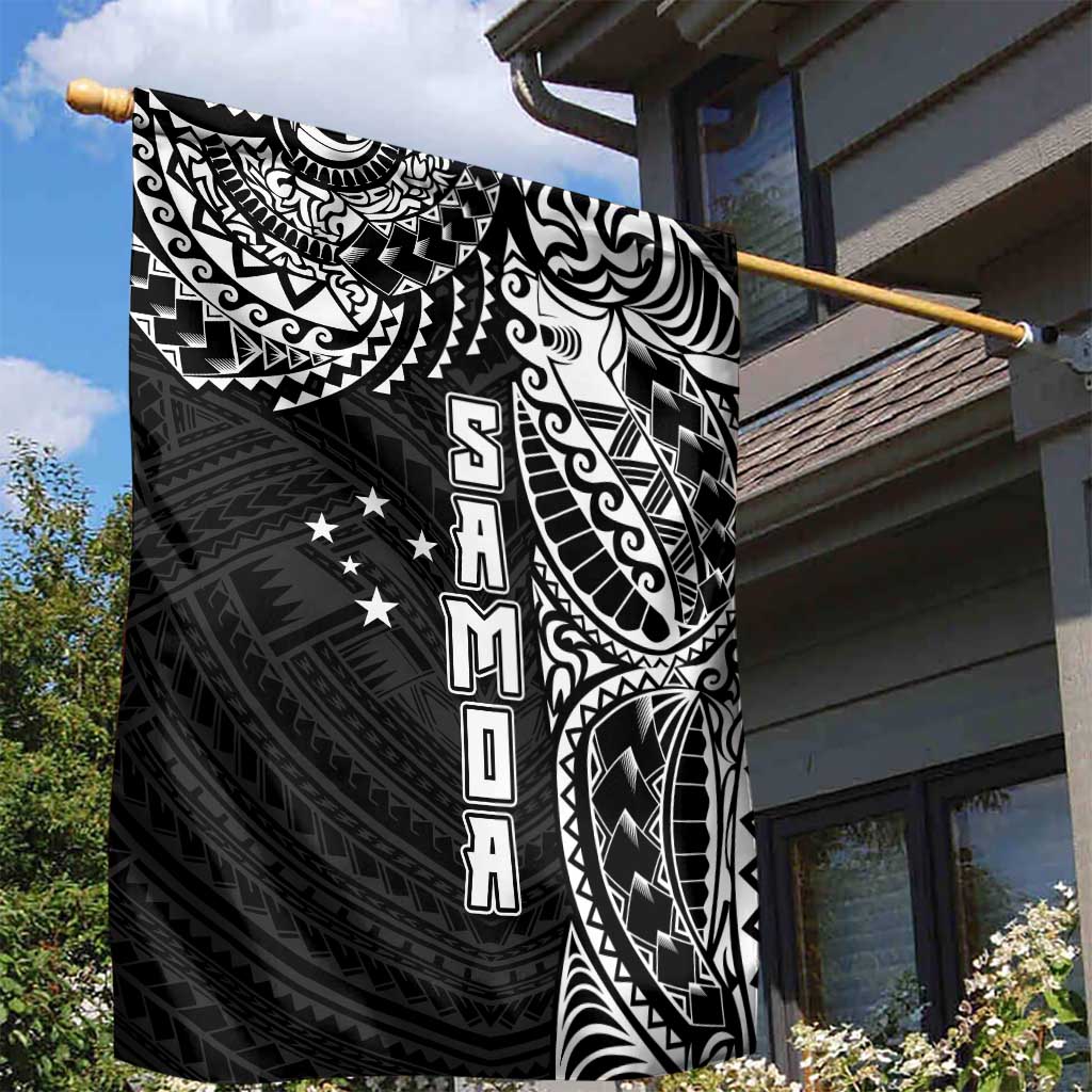 Samoa 685 Art Traditional Tattoo Pattern Garden Flag Black Color