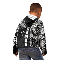 Samoa 685 Art Traditional Tattoo Pattern Kid Hoodie Black Color