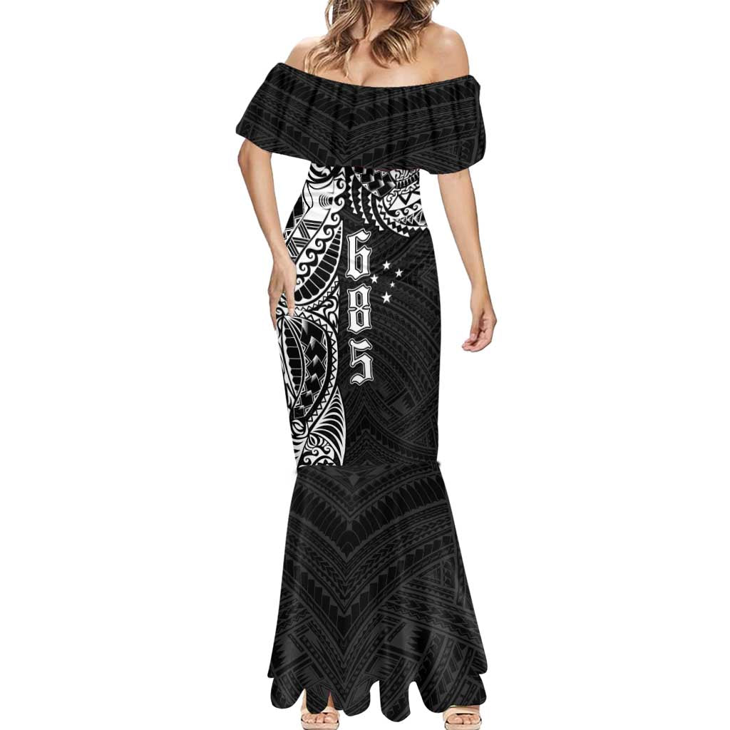 Samoa 685 Art Traditional Tattoo Pattern Mermaid Dress Black Color