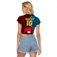 Custom Bintangor Goroka Lahanis Rugby Raglan Cropped T Shirt Papua New Guinea Polynesian Tattoo LT03 - Polynesian Pride