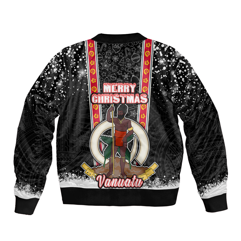 Vanuatu Christmas Bomber Jacket Polynesian Tribal Snow Style LT03 - Polynesian Pride