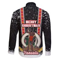Vanuatu Christmas Family Matching Long Sleeve Bodycon Dress and Hawaiian Shirt Polynesian Tribal Snow Style LT03 - Polynesian Pride