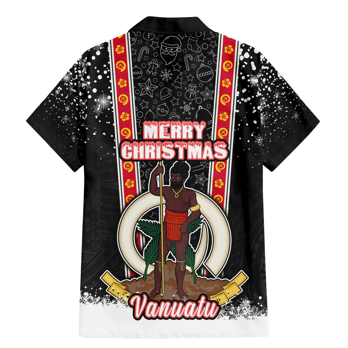 Vanuatu Christmas Family Matching Mermaid Dress and Hawaiian Shirt Polynesian Tribal Snow Style LT03 - Polynesian Pride