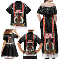 Vanuatu Christmas Family Matching Off Shoulder Maxi Dress and Hawaiian Shirt Polynesian Tribal Snow Style LT03 - Polynesian Pride