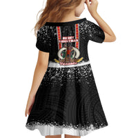 Vanuatu Christmas Kid Short Sleeve Dress Polynesian Tribal Snow Style LT03 - Polynesian Pride