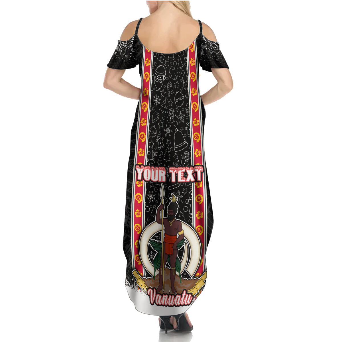 Personalised Vanuatu Christmas Summer Maxi Dress Polynesian Tribal Snow Style LT03 - Polynesian Pride