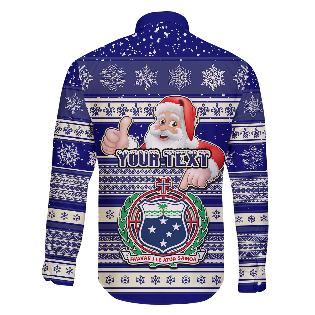 Custom Samoa Christmas Family Matching Tank Maxi Dress and Hawaiian Shirt The Santa Coat of Arms with Samoa Bracelet Pattern LT03 - Polynesian Pride