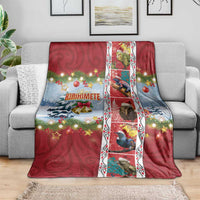 New Zealand Merry Christmas Blanket Maori Animals, Koru Tattoo - Red Xmas Style