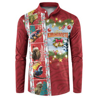 New Zealand Merry Christmas Button Sweatshirt Maori Animals, Koru Tattoo - Red Xmas Style LT03 Red - Polynesian Pride