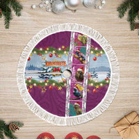 New Zealand Merry Christmas Tree Skirt Maori Animals, Koru Tattoo - Pink Xmas Style