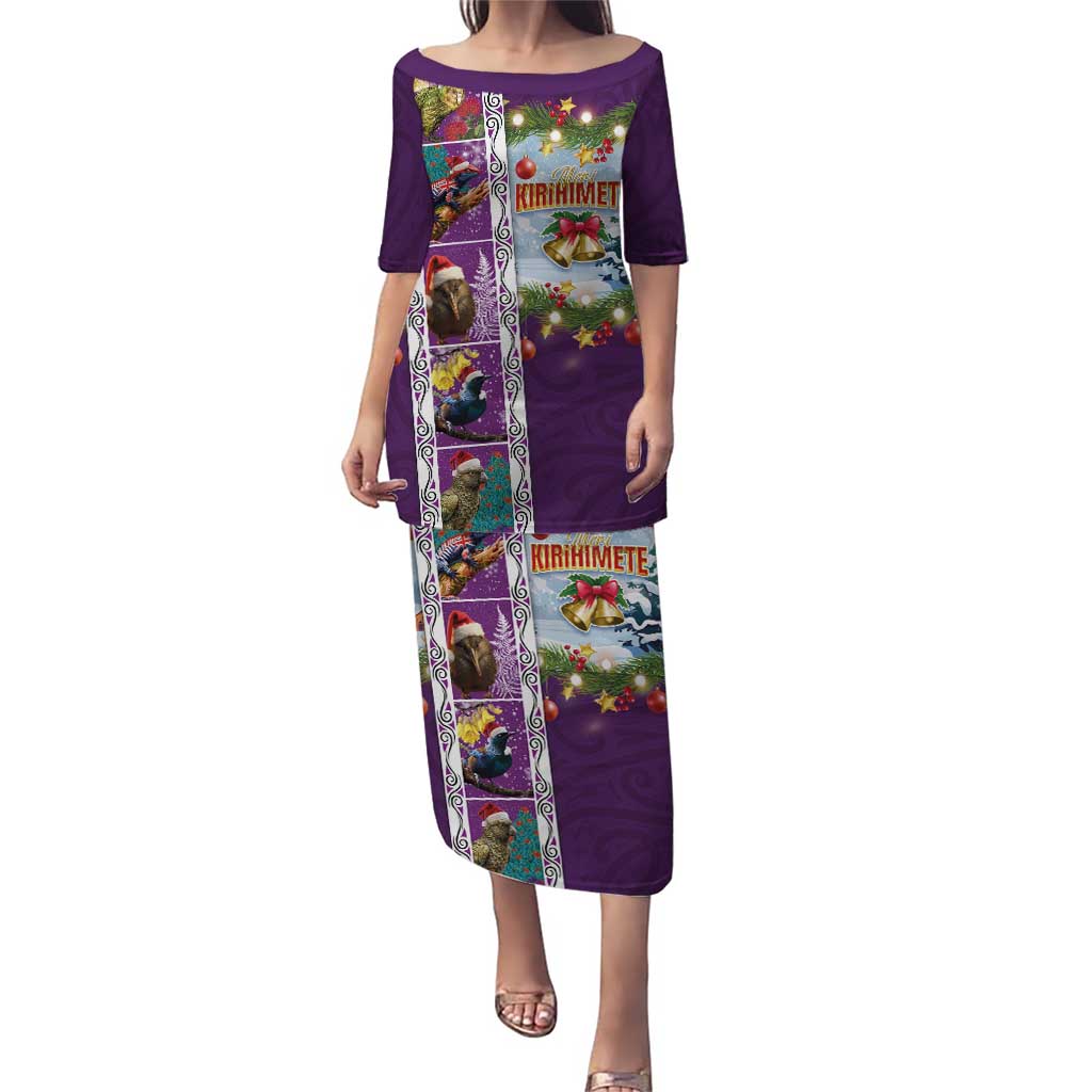 New Zealand Merry Christmas Puletasi Maori Animals, Koru Tattoo - Purple Xmas Style