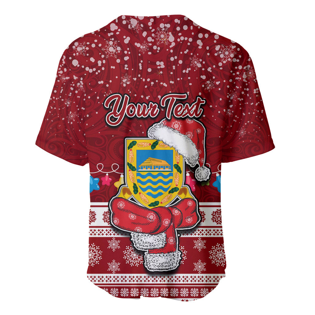 Personalised Tuvalu Christmas Baseball Jersey Snowman and Tuvalu Coat of Arms Maori Tribal Xmas Style LT03 - Polynesian Pride