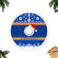 Marshall Islands Christmas Tree Skirt Santa Claus and Coat of Arms Mix Polynesian Xmas Style LT03 - Polynesian Pride