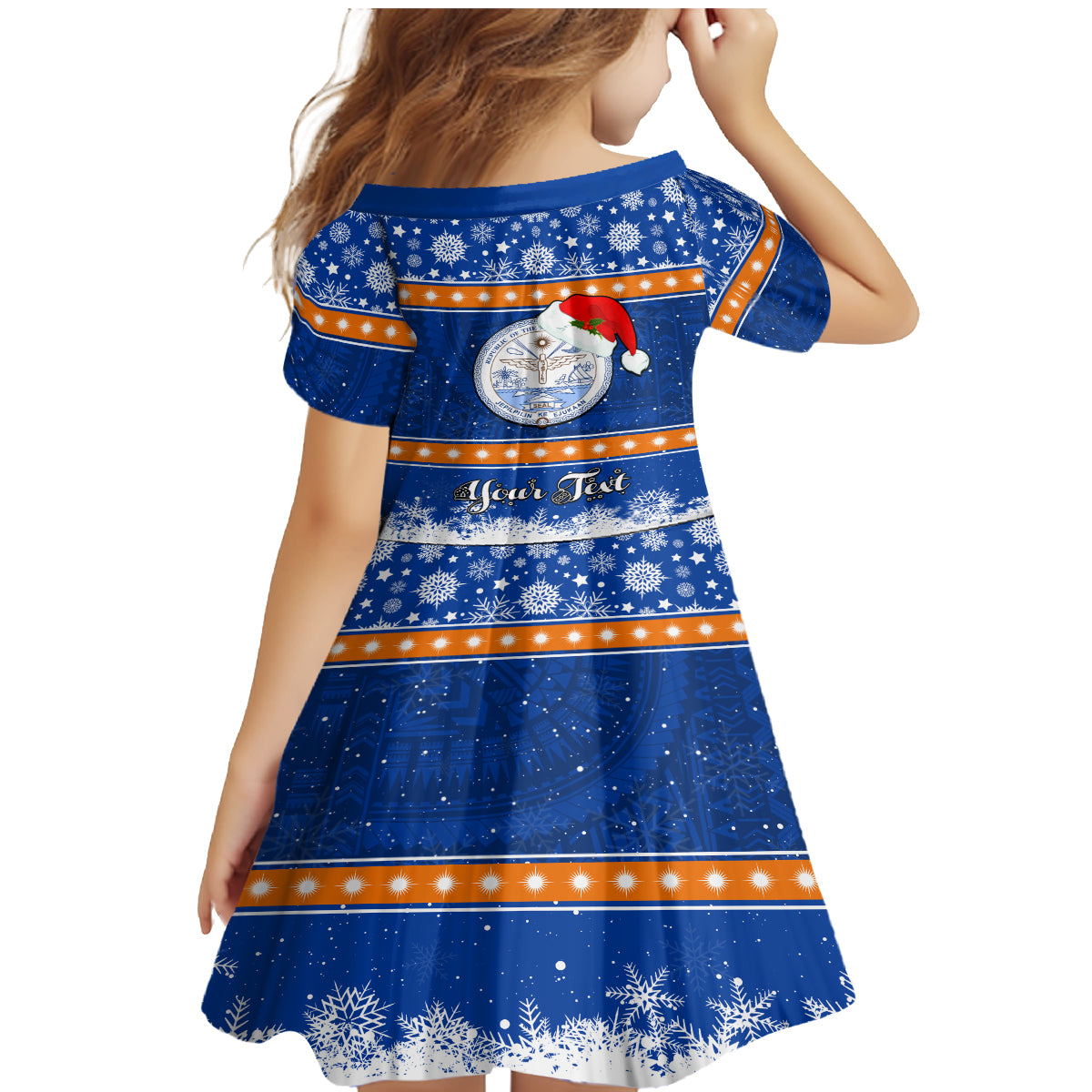 Personalised Marshall Islands Christmas Family Matching Mermaid Dress and Hawaiian Shirt Santa Claus and Coat of Arms Mix Polynesian Xmas Style LT03 - Polynesian Pride